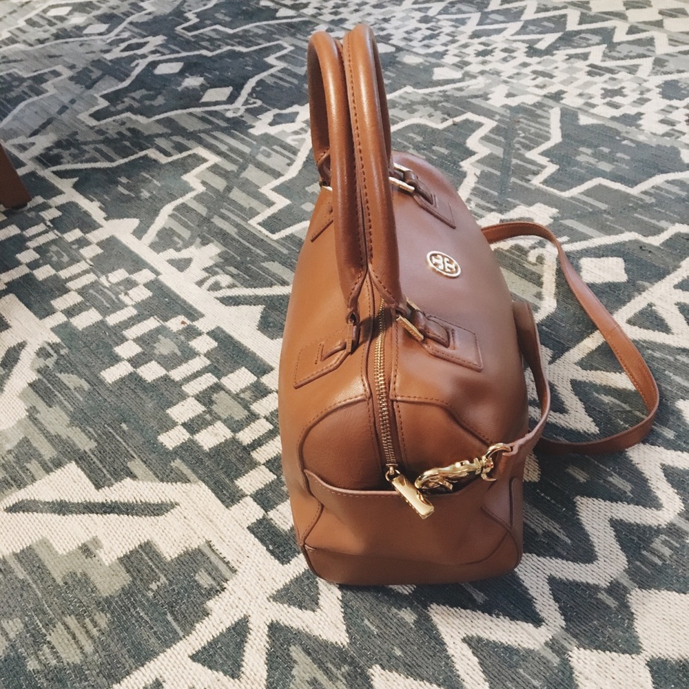 Tory Burch Brown Robinson Saffiano Satchel - Picture 5 of 7